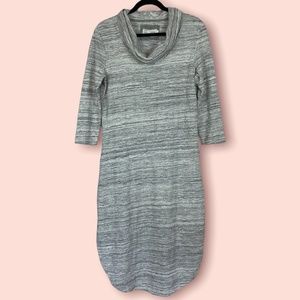 Saturday Sunday Patterned Grey Cowl Neck Dress Medium